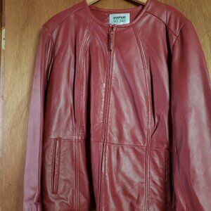 Women's Red Leather Jacket Plus Size